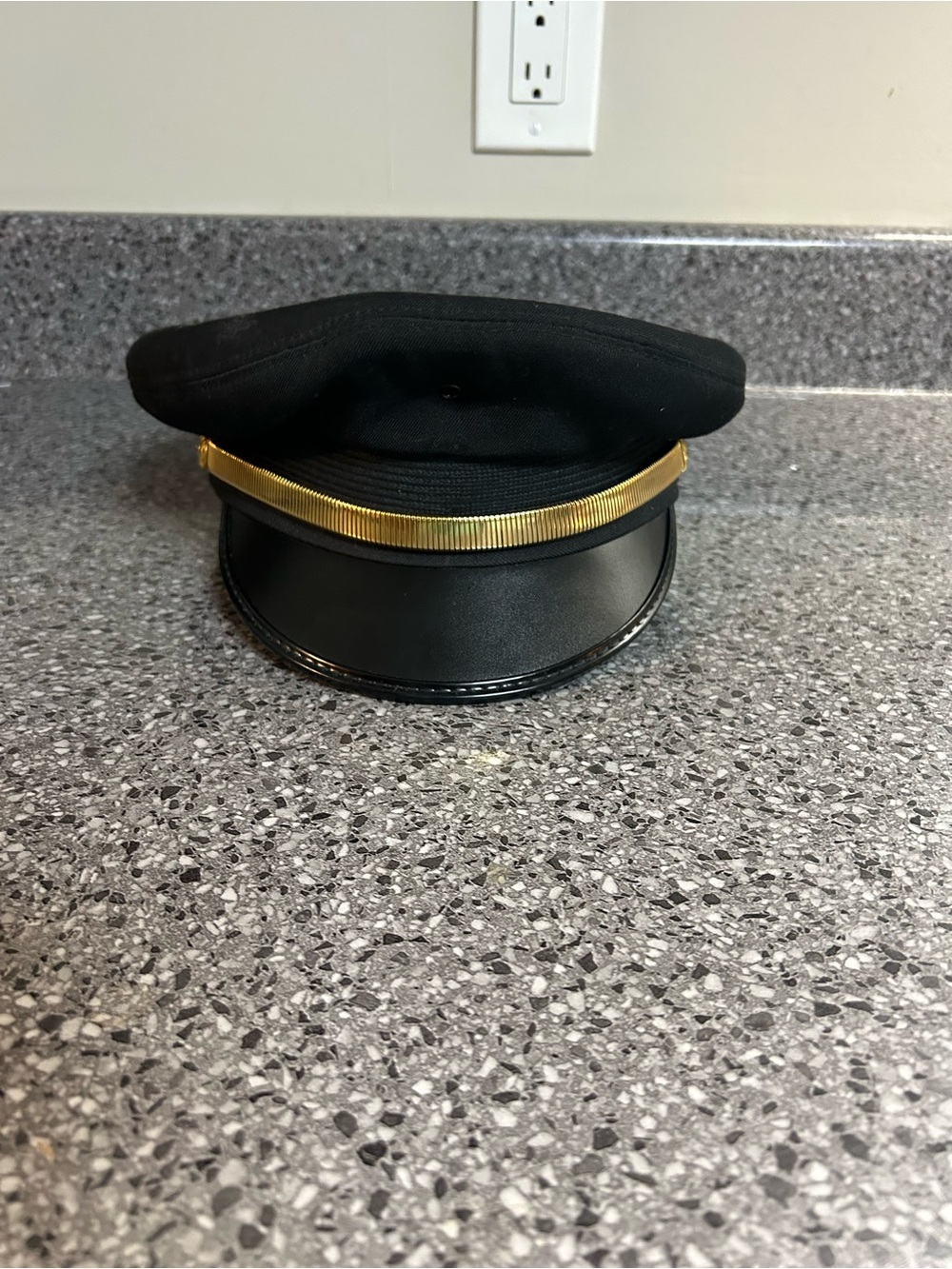 Delta Black Captain's  Peaked Cap with Gold Band - Men's Accessory